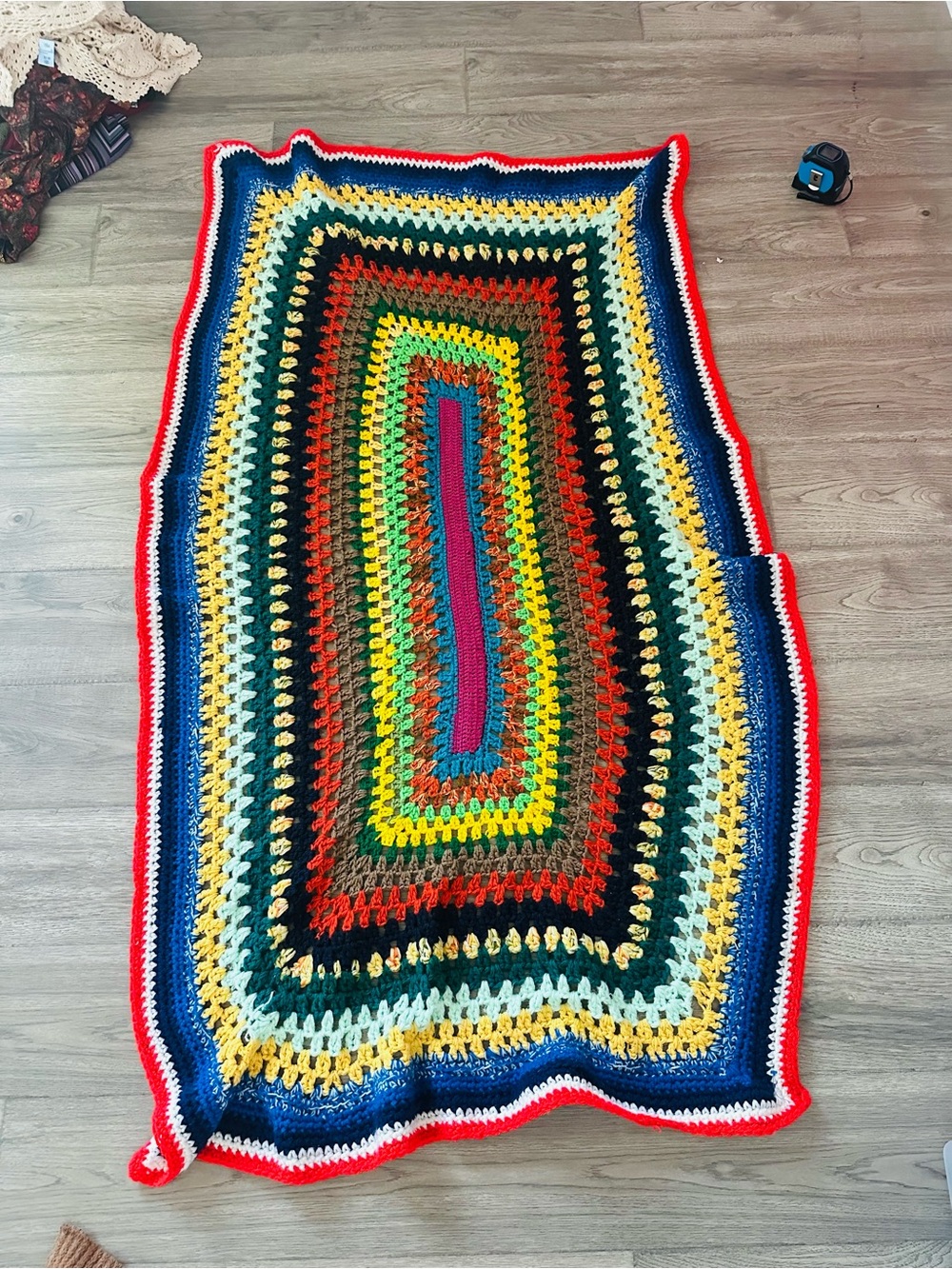 Colorful Handmade Crochet Rectangular Throw Blanket
